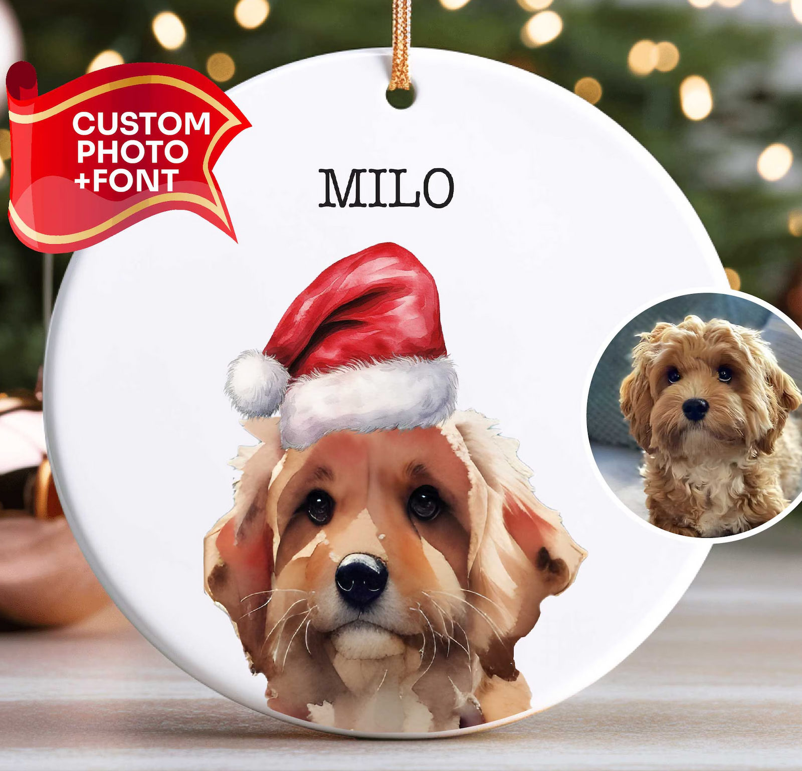 CUSTOM PET PORTRAIT ORNAMENTS