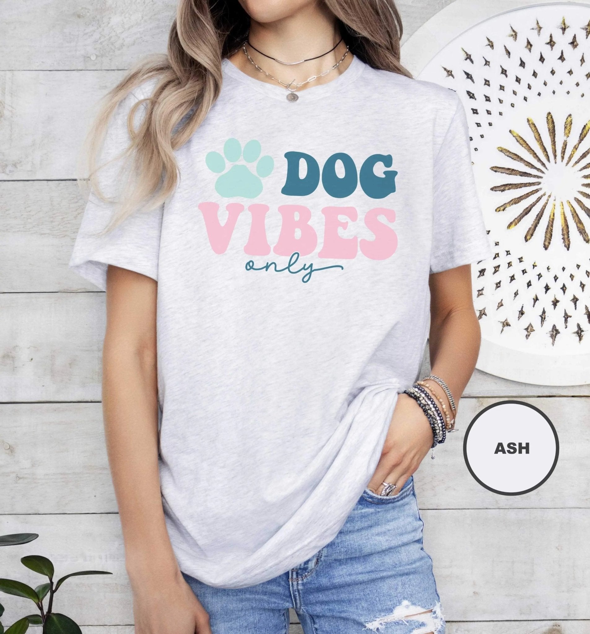 Dog Vibes Only Orange T - Shirt - PET SKETCH STUDIO