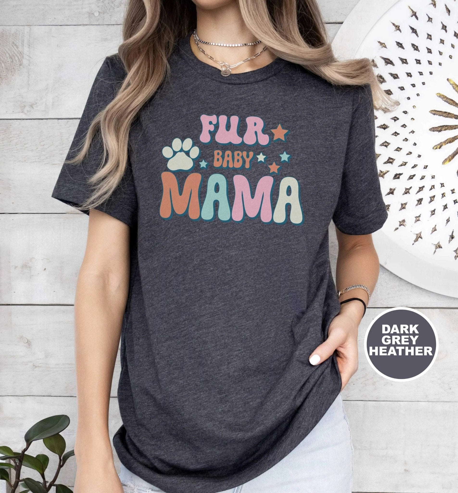 Fur Baby Mama Retro T - Shirt - PET SKETCH STUDIO