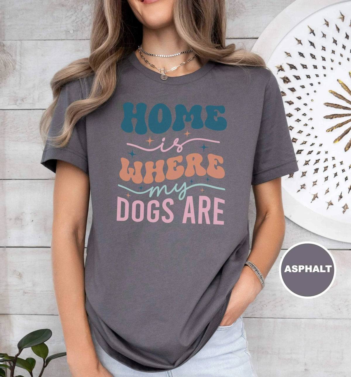 Home is Where my Dogs are Retro T - Shirt - PET SKETCH STUDIO