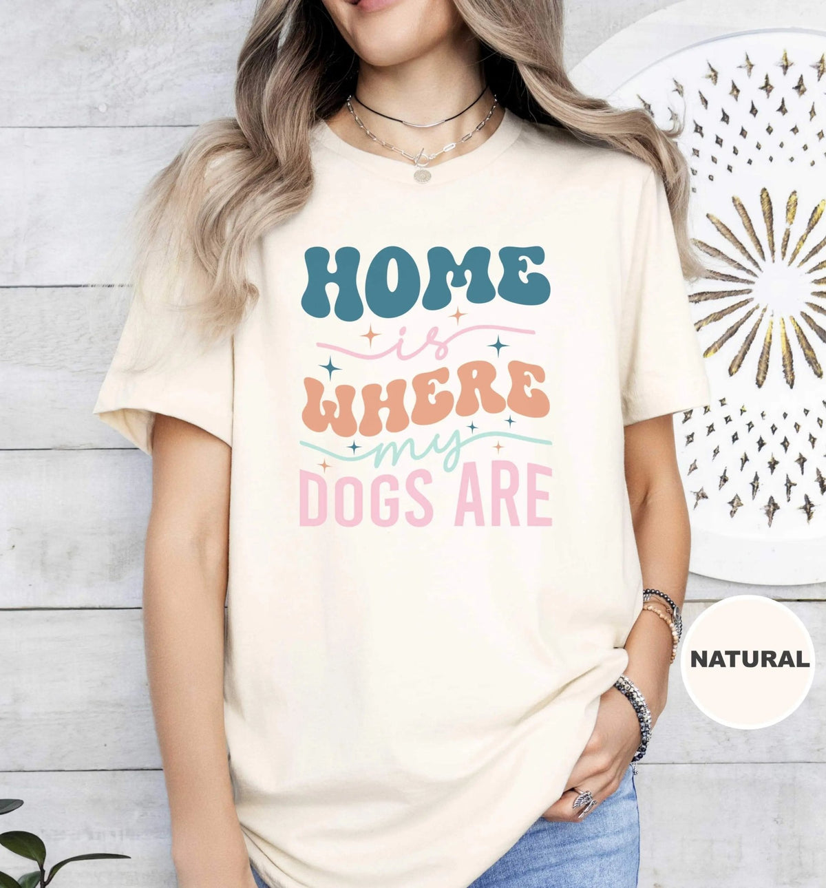 Home is Where my Dogs are Retro T - Shirt - PET SKETCH STUDIO