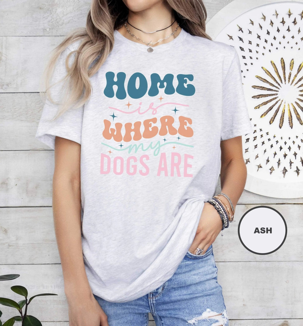 Home is Where my Dogs are Retro T - Shirt - PET SKETCH STUDIO