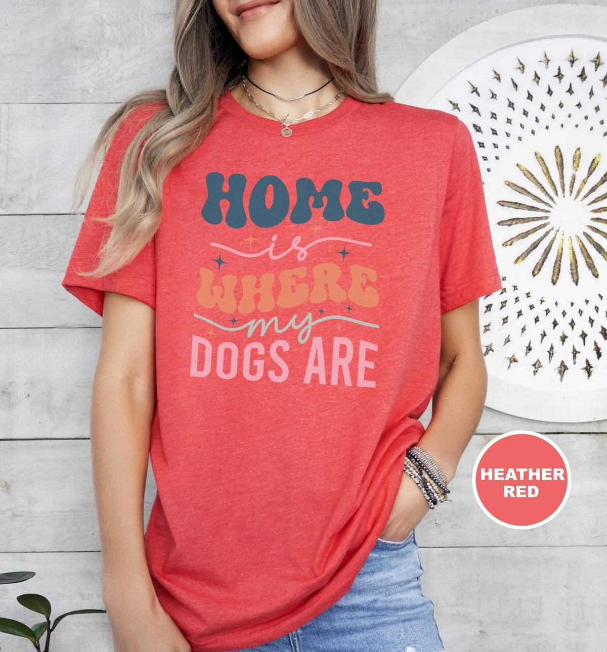 Home is Where my Dogs are Retro T - Shirt - PET SKETCH STUDIO