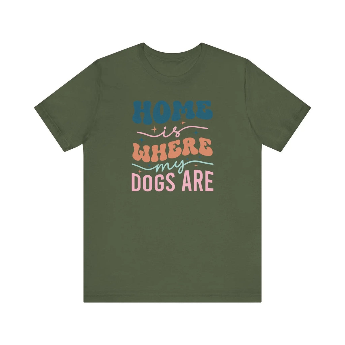Home is Where my Dogs are Retro T - Shirt - PET SKETCH STUDIO