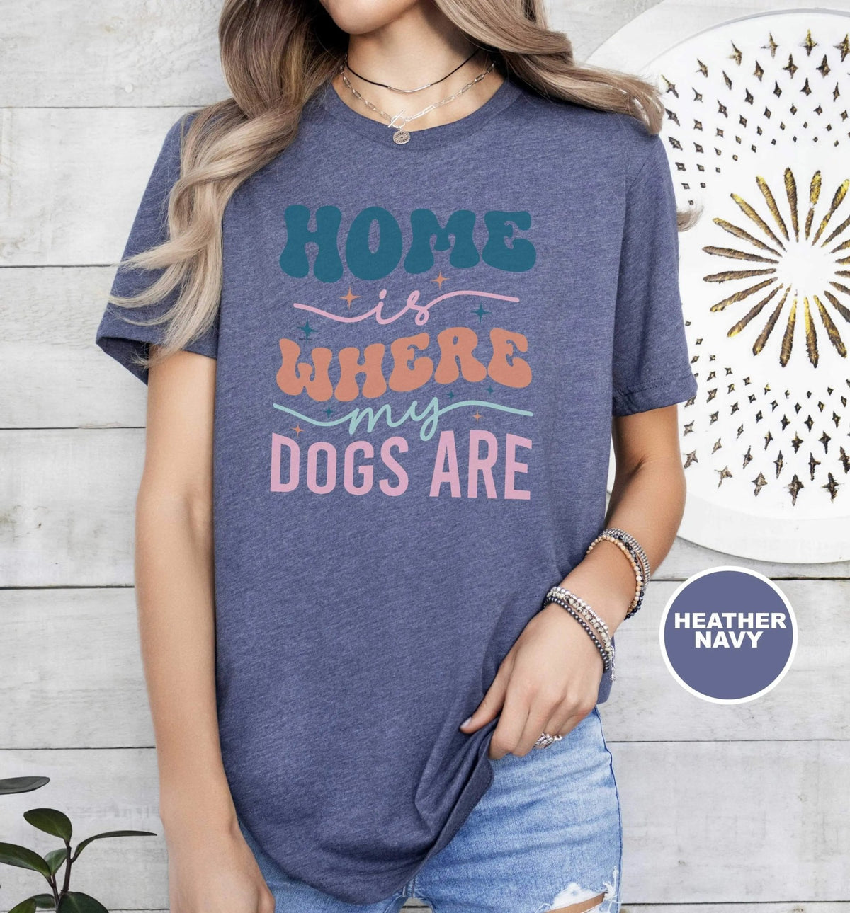 Home is Where my Dogs are Retro T - Shirt - PET SKETCH STUDIO