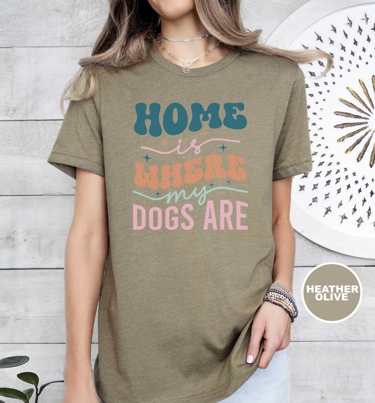 Home is Where my Dogs are Retro T - Shirt - PET SKETCH STUDIO
