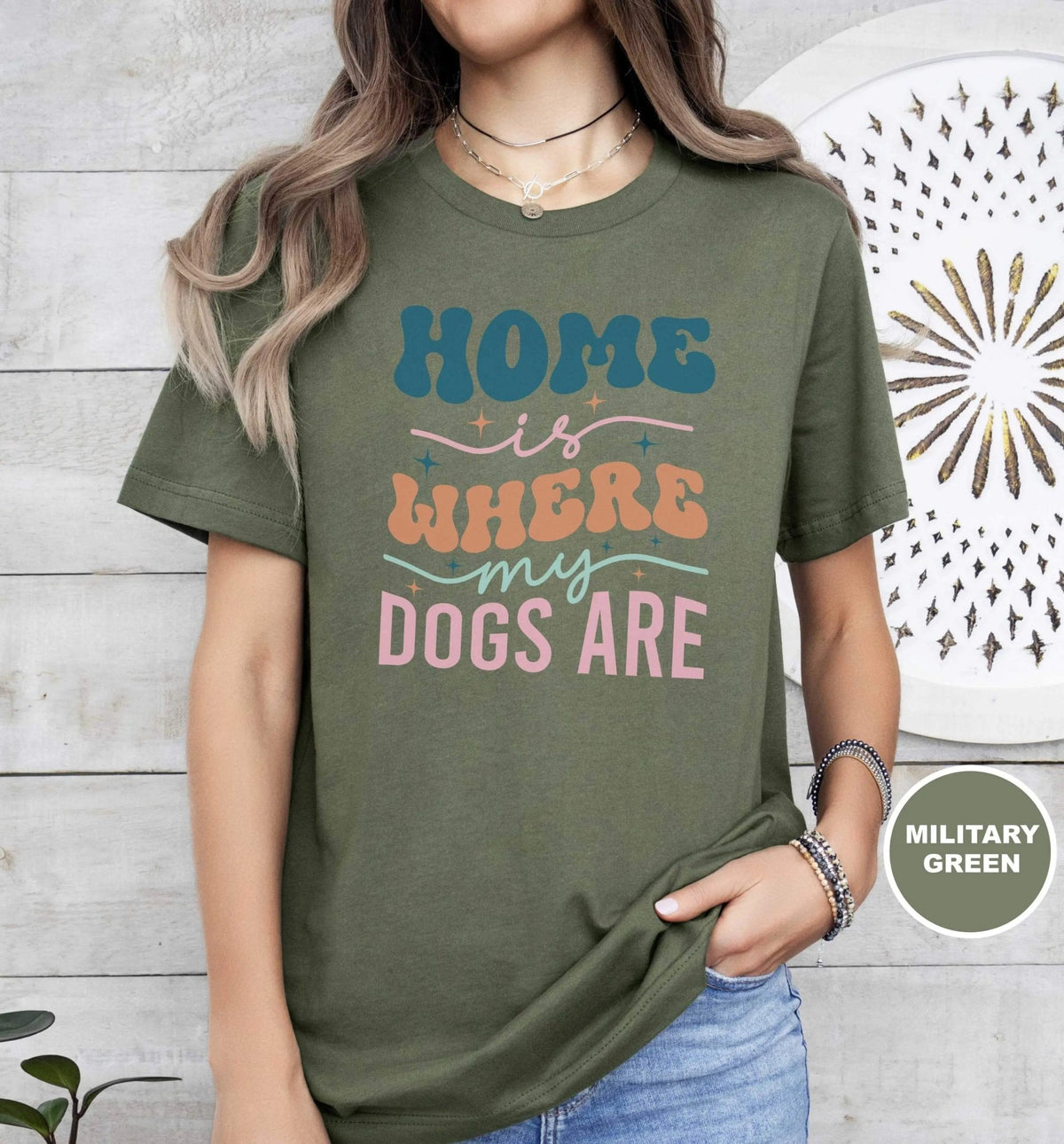 Home is Where my Dogs are Retro T - Shirt - PET SKETCH STUDIO