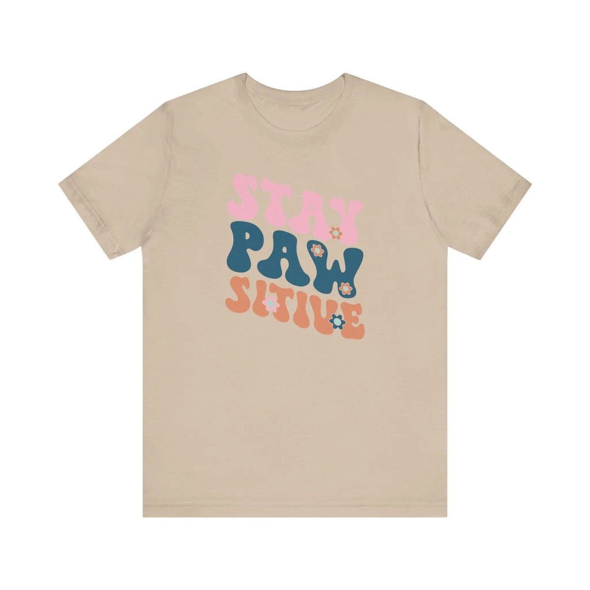 Stay Pawsitive Retro T - Shirt - PET SKETCH STUDIO
