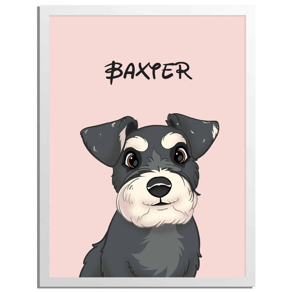 Framed Custom Pet Portrait of One Pet, capturing the essence and personality of a beloved animal companion in a decorative print.