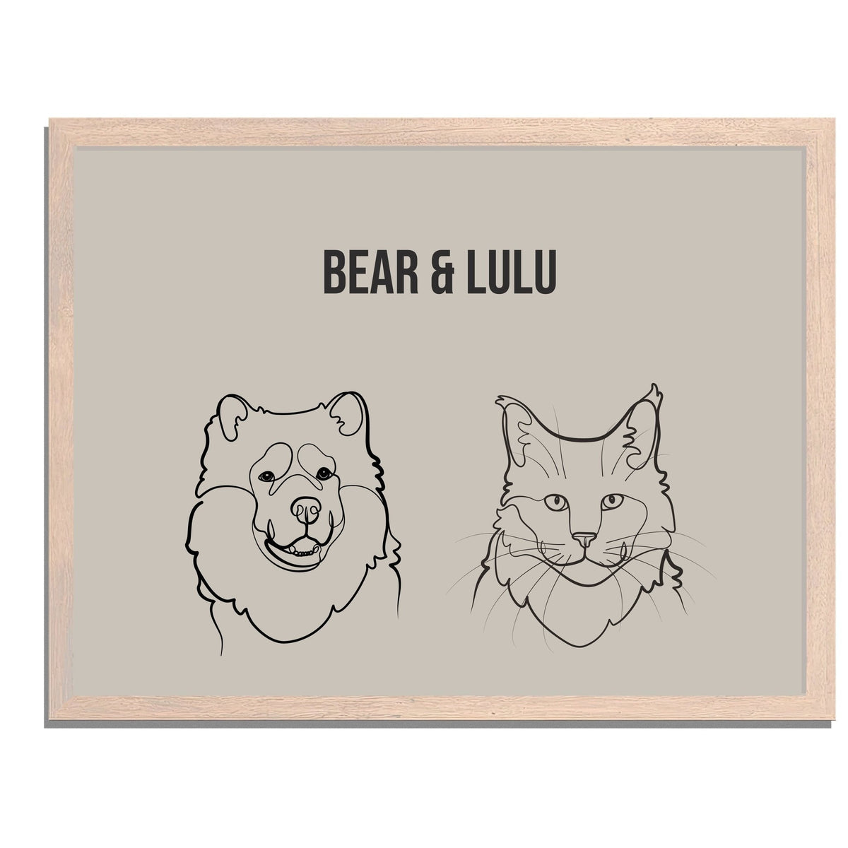 TWO Pet Portrait (Framed) - PET SKETCH STUDIO