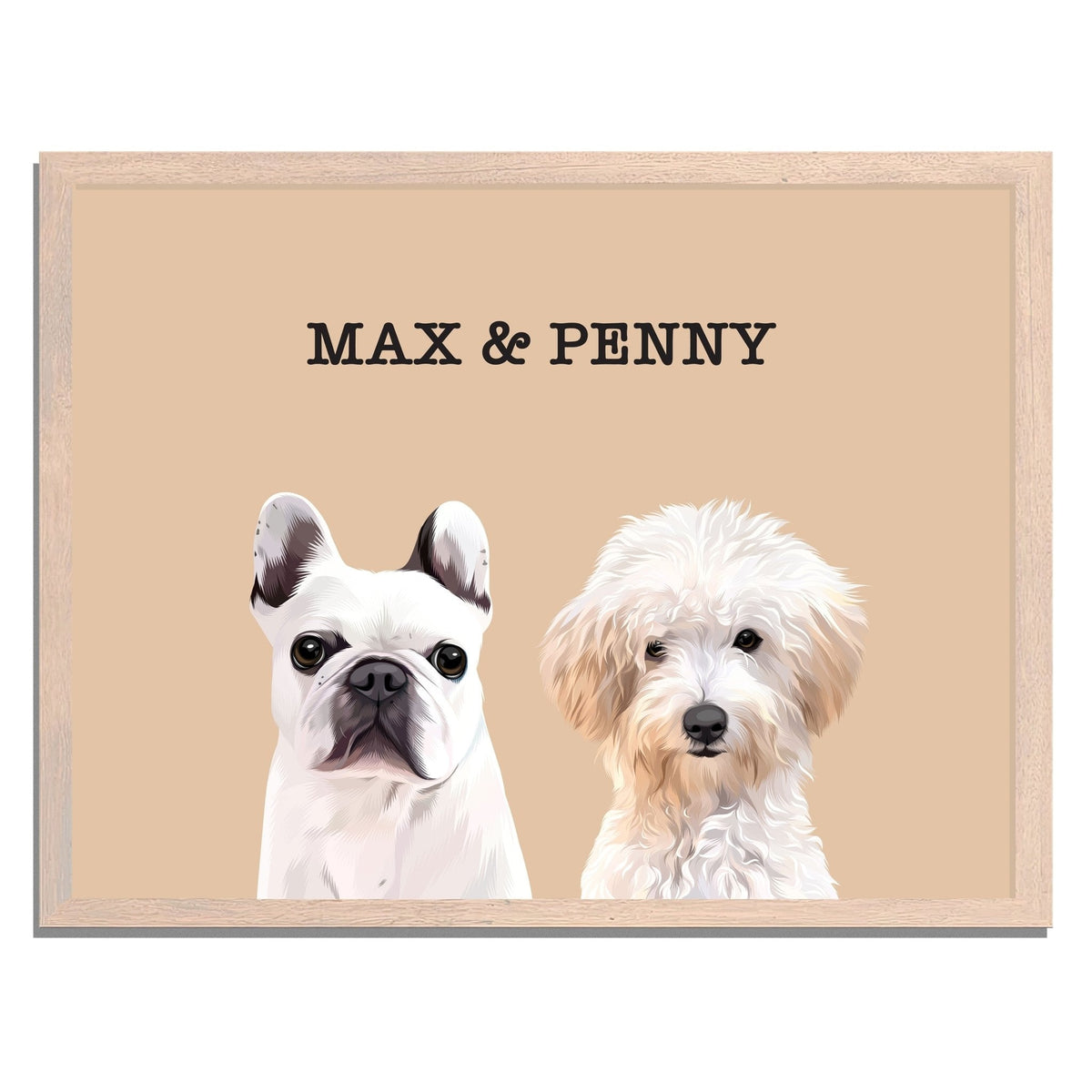 TWO Pet Portrait (Framed) - PET SKETCH STUDIO