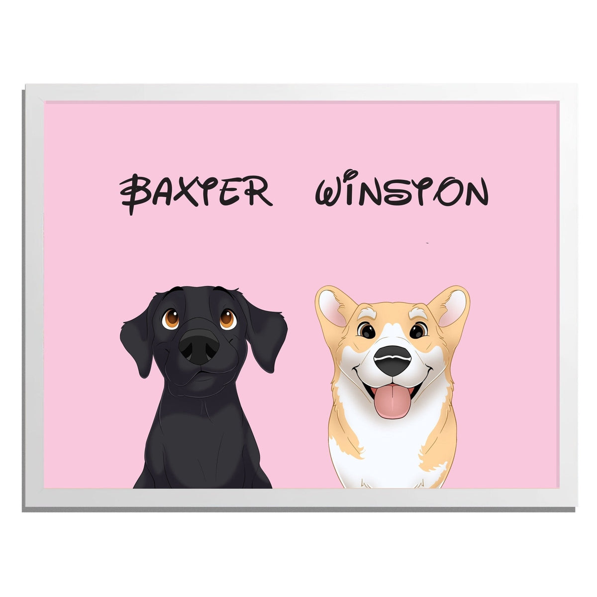 TWO Pet Portrait (Framed) - PET SKETCH STUDIO