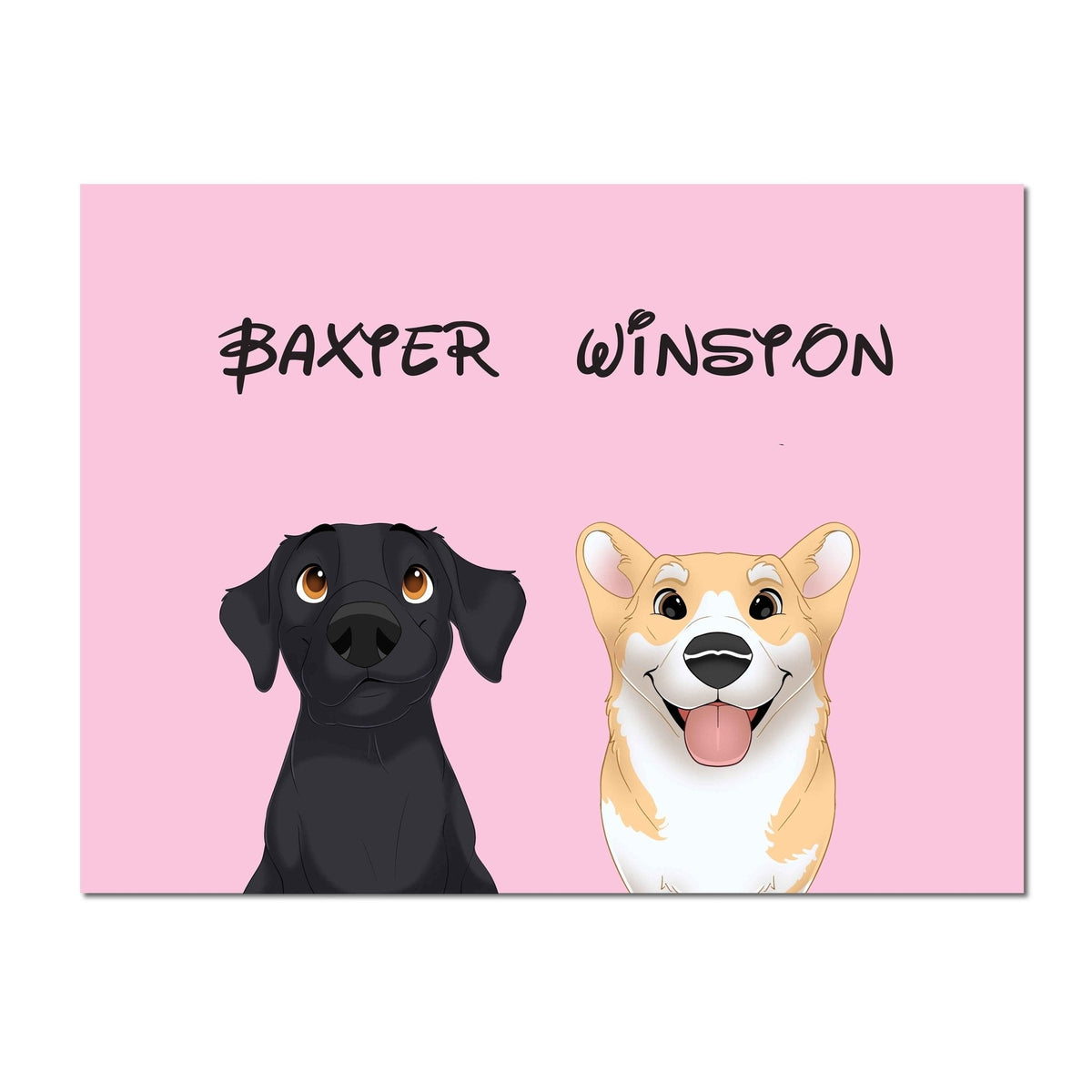 TWO Pet Portrait (Unframed) - PET SKETCH STUDIO