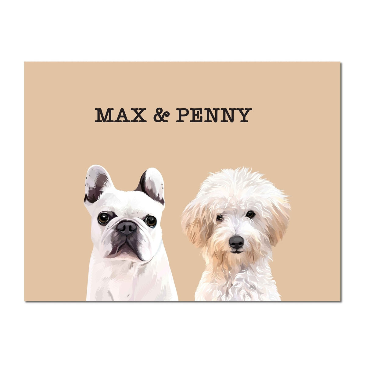 TWO Pet Portrait (Unframed) - PET SKETCH STUDIO